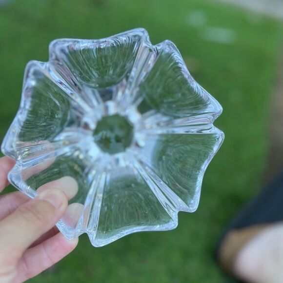 Vintage Orrefors Sweden Orion Lead Crystal Bowl Signed Le Petal Orion 7 X 4.5" - Picture 2 of 6